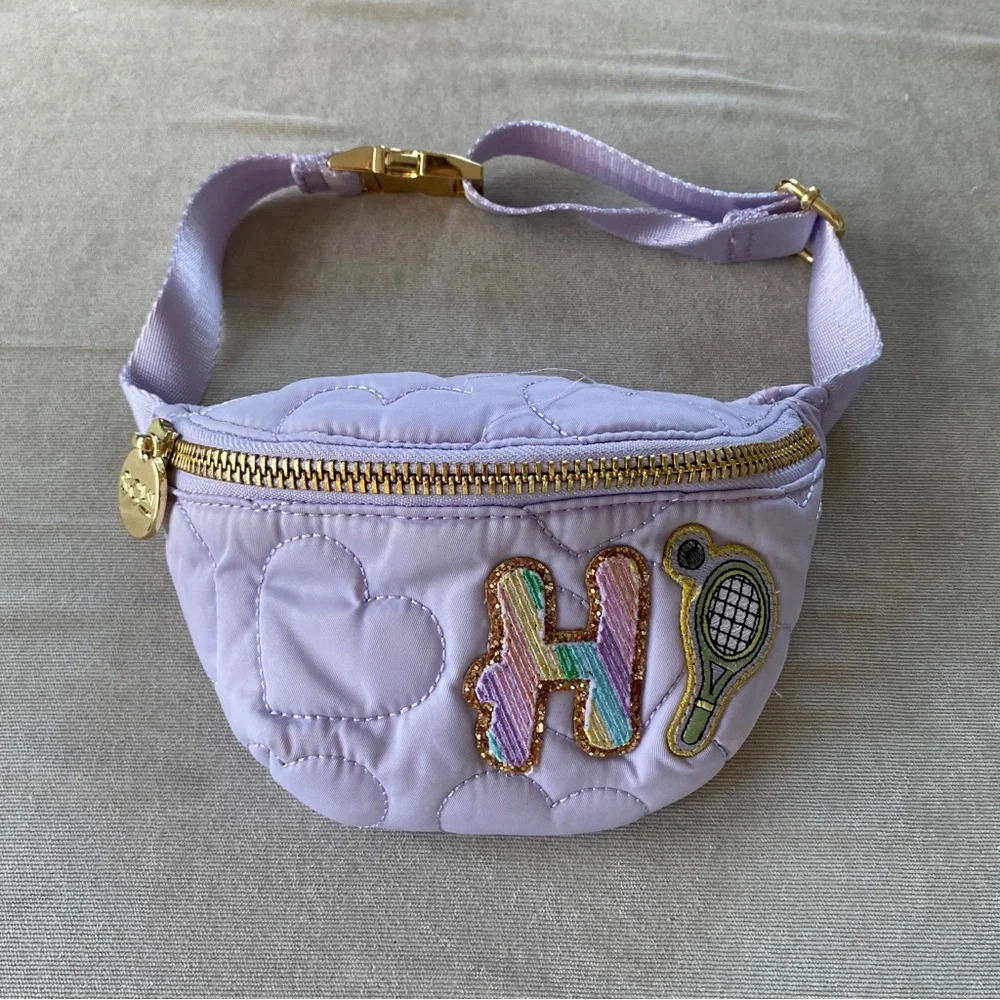 Stoney Clover Lane XOXO Puffy Purple Fanny Pack + H and Tennis Patch